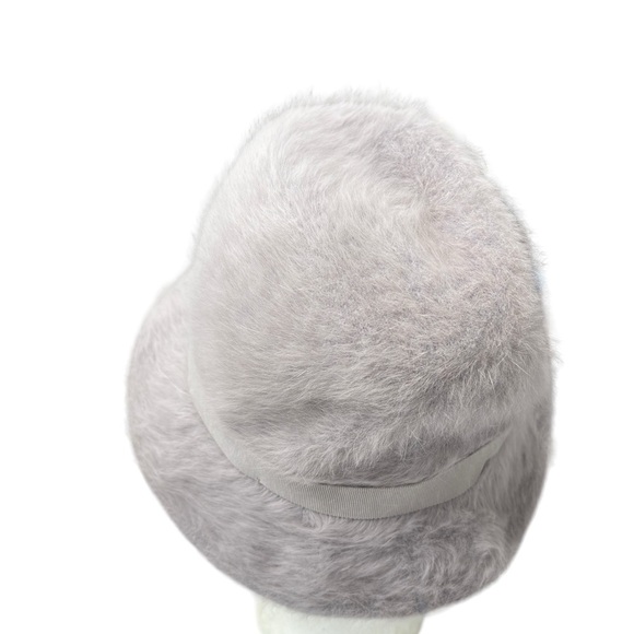 Kangol Design Gray Furry Buckle Bucket Hat Mohair Fedora Made in England classic - Picture 6 of 11